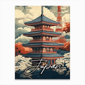 Vintage Travel Poster: Explore the Allure of Japan Poster Canvas Print