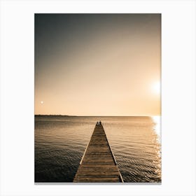 Sunset On A Dock Canvas Print