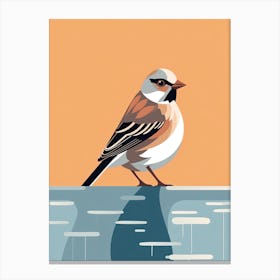 Bird Perched On A Ledge Canvas Print