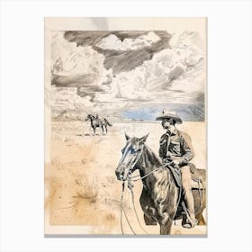 Big Sky Country Cowboy Collage 1 Canvas Print