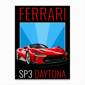 Ferrari Sp3 Daytona retro poster Canvas Print