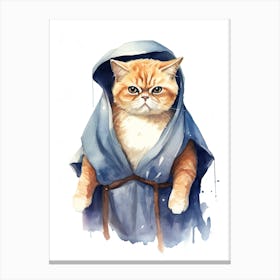 Exotic Shorthair Cat As A Jedi 3 Canvas Print