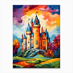 "Fortress of Dreams: Castle in Brushstrokes" Canvas Print
