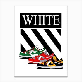 White Sneakers dunk Canvas Print