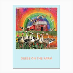 Geese On The Farm Poster 1 Canvas Print