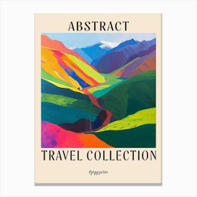 Abstract Travel Collection Poster Kyrgyzstan 8 Canvas Print