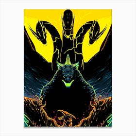 Godzilla Vs Kaiju Canvas Print