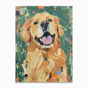 Golden Retriever Acrylic Painting 10 Canvas Print