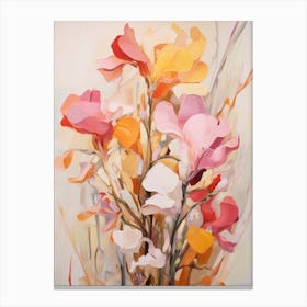 Fall Flower Painting Sweet Pea 1 Canvas Print