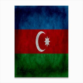 Azerbaijan Flag Texture Canvas Print