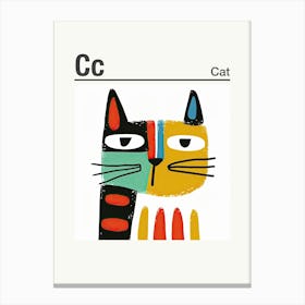 Animals Alphabet Cat 1 Canvas Print