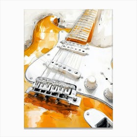 Yellow Electric Guitar Canvas Print