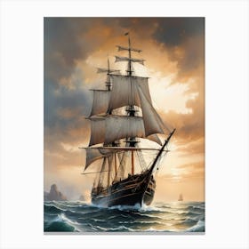 Sailing Ship Painting (7) Canvas Print