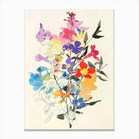 Lobelia Collage Flower Bouquet Canvas Print