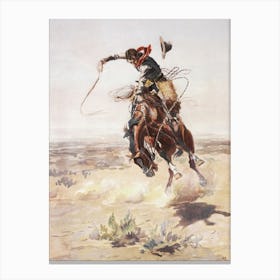 Vintage Cowboy Rider Canvas Print