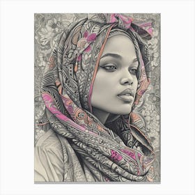 Woman In A Scarf 2 Canvas Print