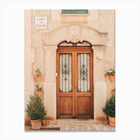 Beautiful Door In Valldemossa On Mallorca Island In Spain Canvas Print
