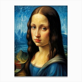 Mona Lisa by Van Gogh Style Canvas Print