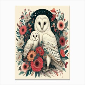 Barn Owls Style William Morris Canvas Print