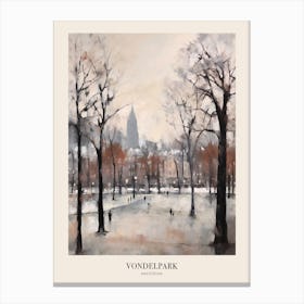 Winter City Park Poster Vondelpark Amsterdam 4 Canvas Print