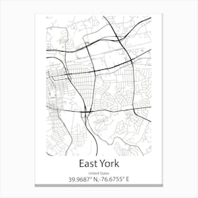 East York,United States Minimalist Map Canvas Print