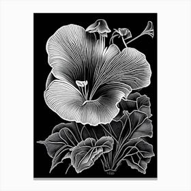 Pansy Wildflower Linocut 2 Canvas Print