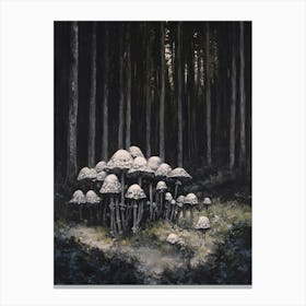 Dark Gothic Mushrooms In The Forest Canvas Print