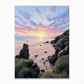 Sunset On The Beach 8 Canvas Print