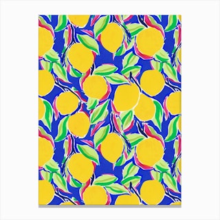 Cobalt Lemon Canvas Print