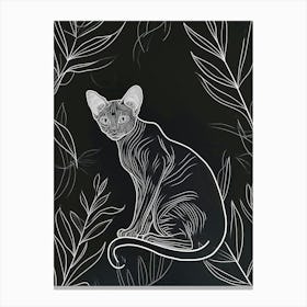 Devon Rex Cat Minimalist Illustration 3 Canvas Print