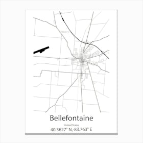 Bellefontaine Neighbors,United States Minimalist Map Canvas Print