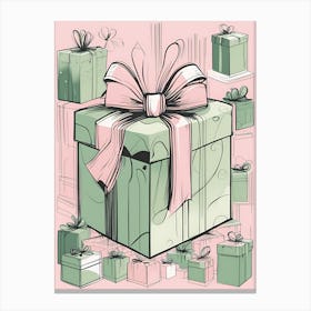 Gift Boxes With Bows Canvas Print