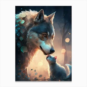 Wolfie And Tiger Canvas Print