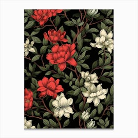 Daphne 4 William Morris Style Winter Florals Canvas Print