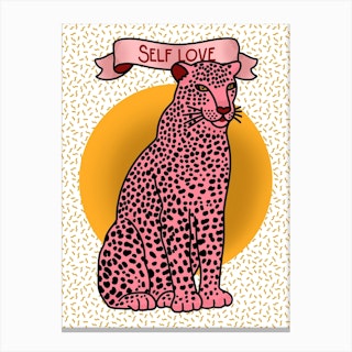 Pink Self Love Leopard Canvas Print