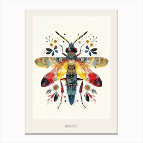 Colourful Insect Illustration Hornet 10 Poster Canvas Print