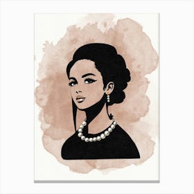 Portrait Of A Woman With Pearls Canvas Print