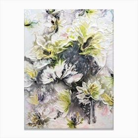 White And Green Flower Painting Canvas Print