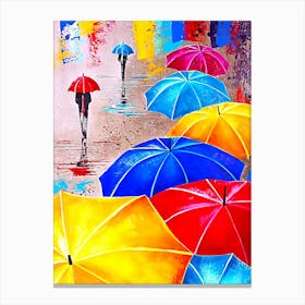 Colorful umbrellas Canvas Print