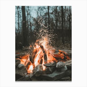 Camping Bonfire Canvas Print