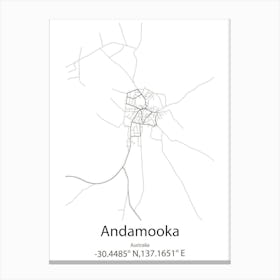 Andamooka,Australia Minimalist Map Canvas Print