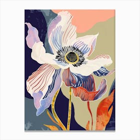 Colourful Flower Illustration Anemone 3 Canvas Print