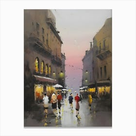 Acquerello paesaggio Urbano italiano Roma o Milano Canvas Print