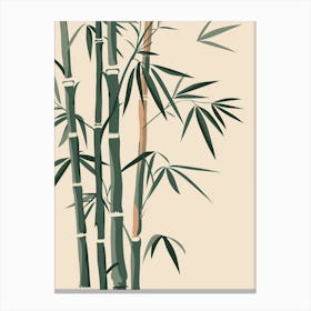 Bamboo Tree Minimal Japandi Illustration 3 Canvas Print