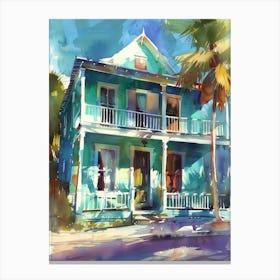 Key West Watercolor Painting Canvas Print