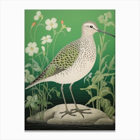 Ohara Koson Inspired Bird Painting Dunlin 3 Canvas Print