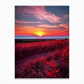 Sunset In The Field 17 Canvas Print