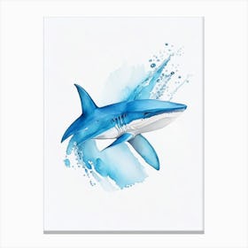 Bull Shark Watercolour Canvas Print