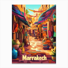 Aihrgdesign A 1970s Inspired Travel Poster For Marrakech Canvas Print