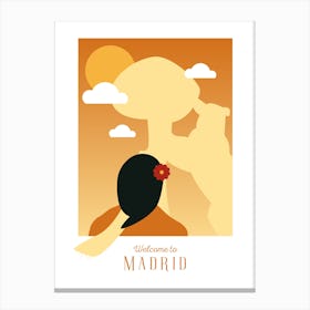 Welcome Madrid travel poster Canvas Print